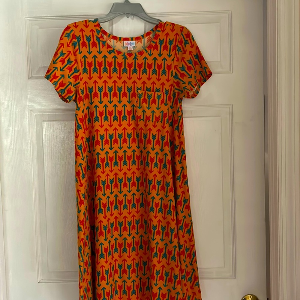 Lularoe Carly dress, fun pattern, like new
